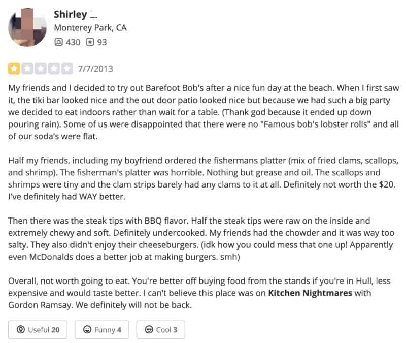 Barefoot Bob's review