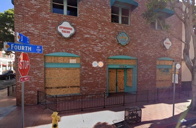 Gaslamp Social boarded up windows