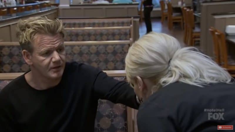 Gordon Ramsay eating at Lakeview Hotel