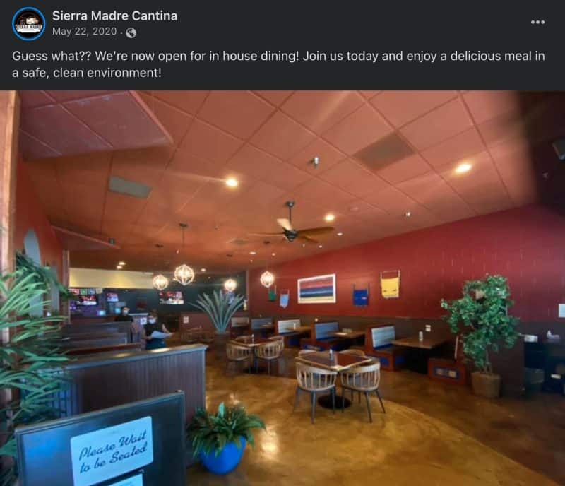 Sierra Madre Cantina reopens