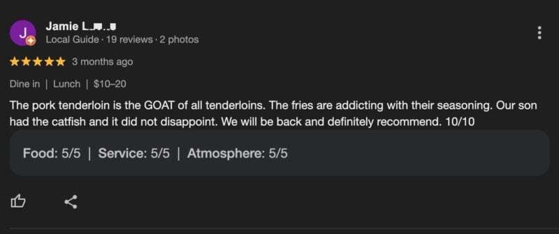 Vitale's 5 star review