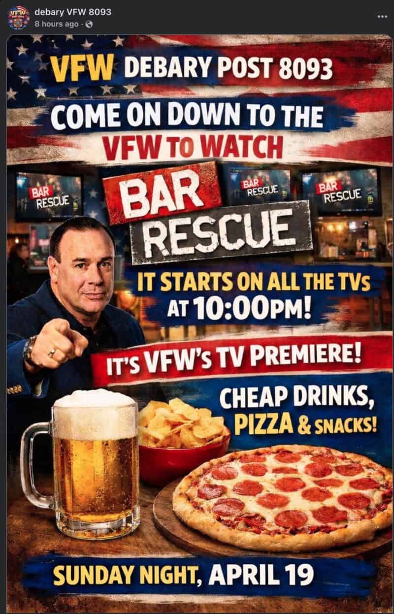 VFW Post 8093 Bar Rescue watch party